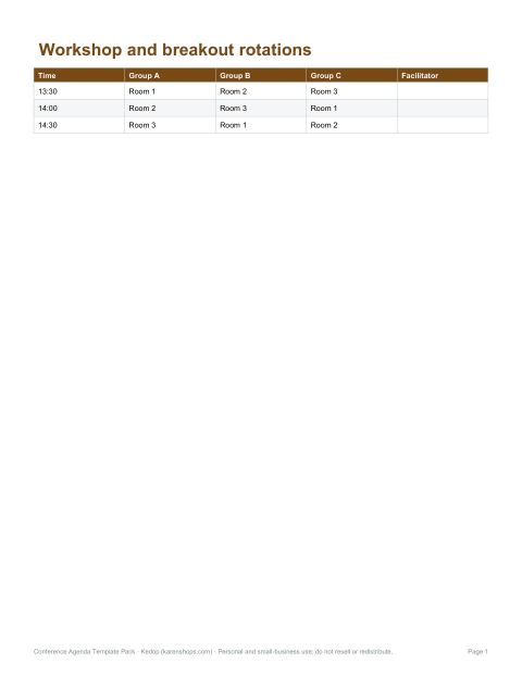 Preview of the first page of Workshop schedule
